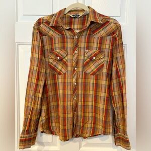 Salt Valley Western Shirt Women's Small Pearl Snap Cotton  Plaid Cowboy Rodeo